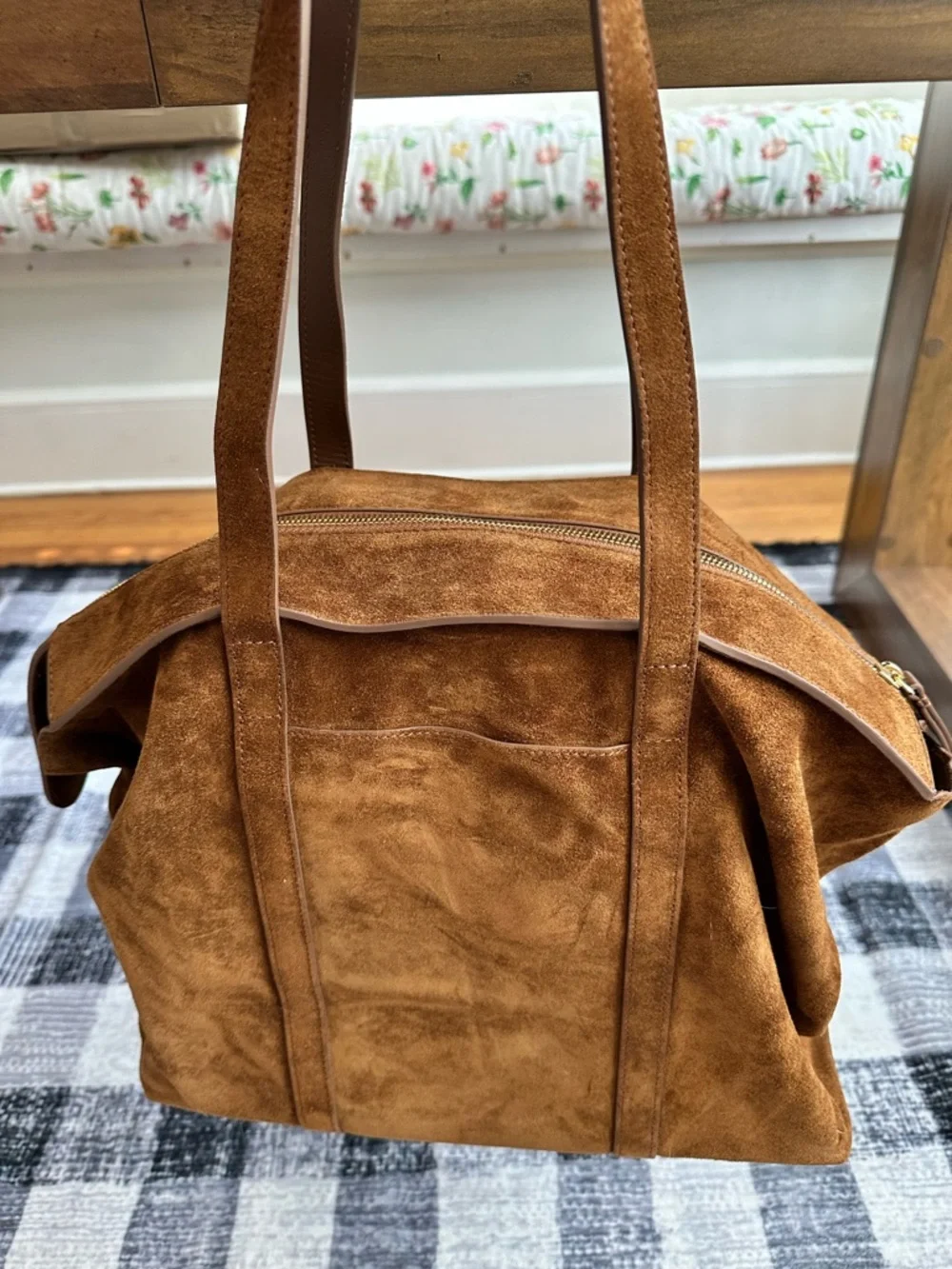 Quince Italian Suede Everyday Tote - Whiskey - Picture 11 of 12